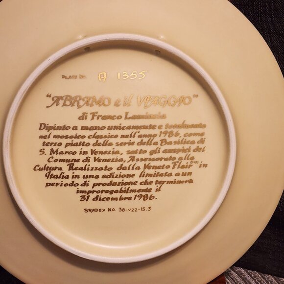 Abramo E IL Vaggio - Veneto Flair - Collectable Plate - Picture 4 of 7